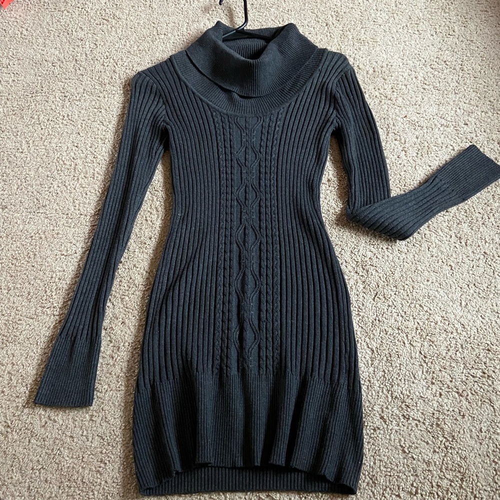 Gray sweater dress